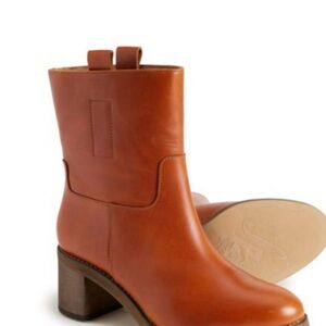 Free People Tan Leather Heeled Boots